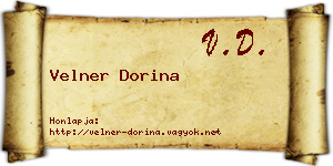 Velner Dorina névjegykártya